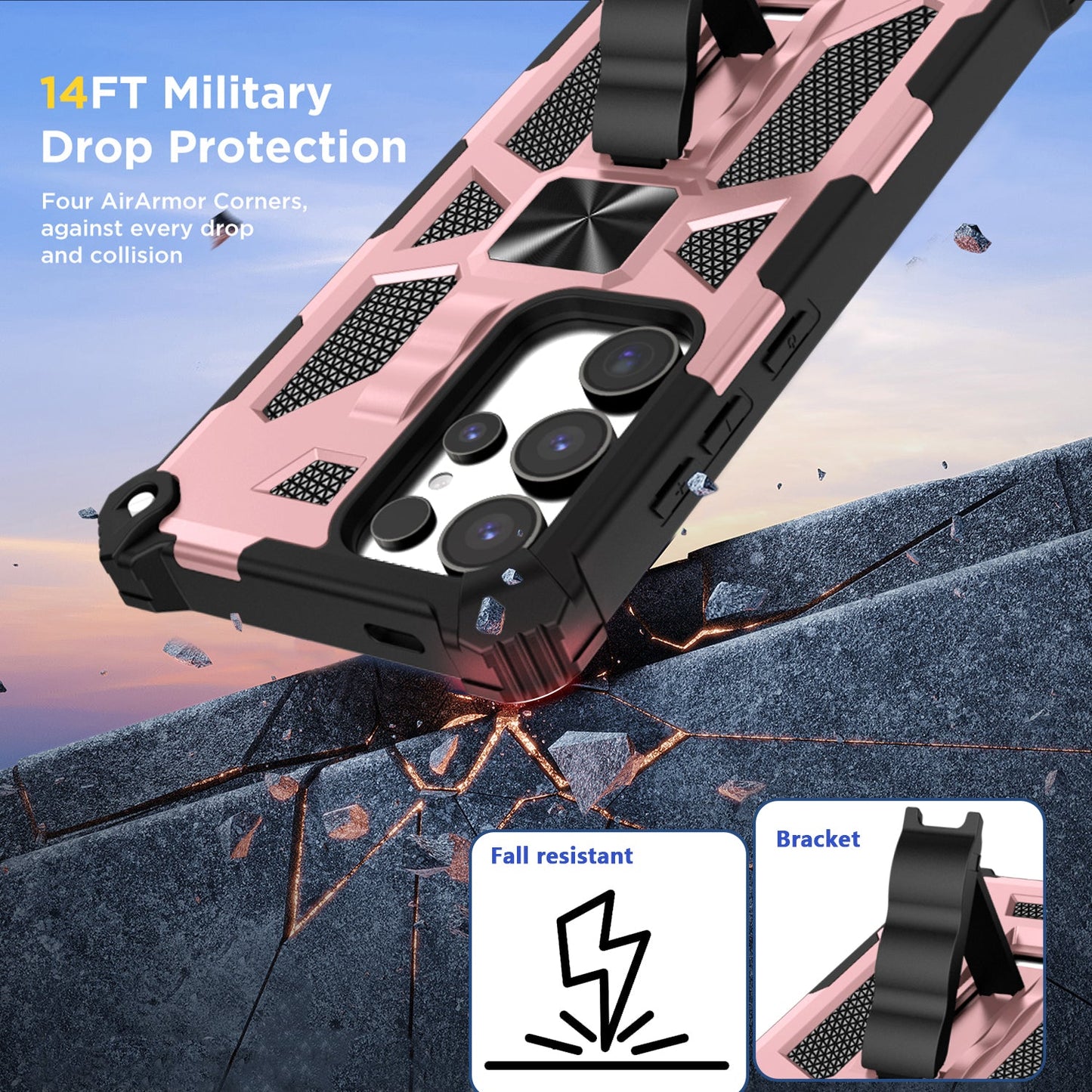 Armor Bumper Edge Hidden Bracket Case - Samsung