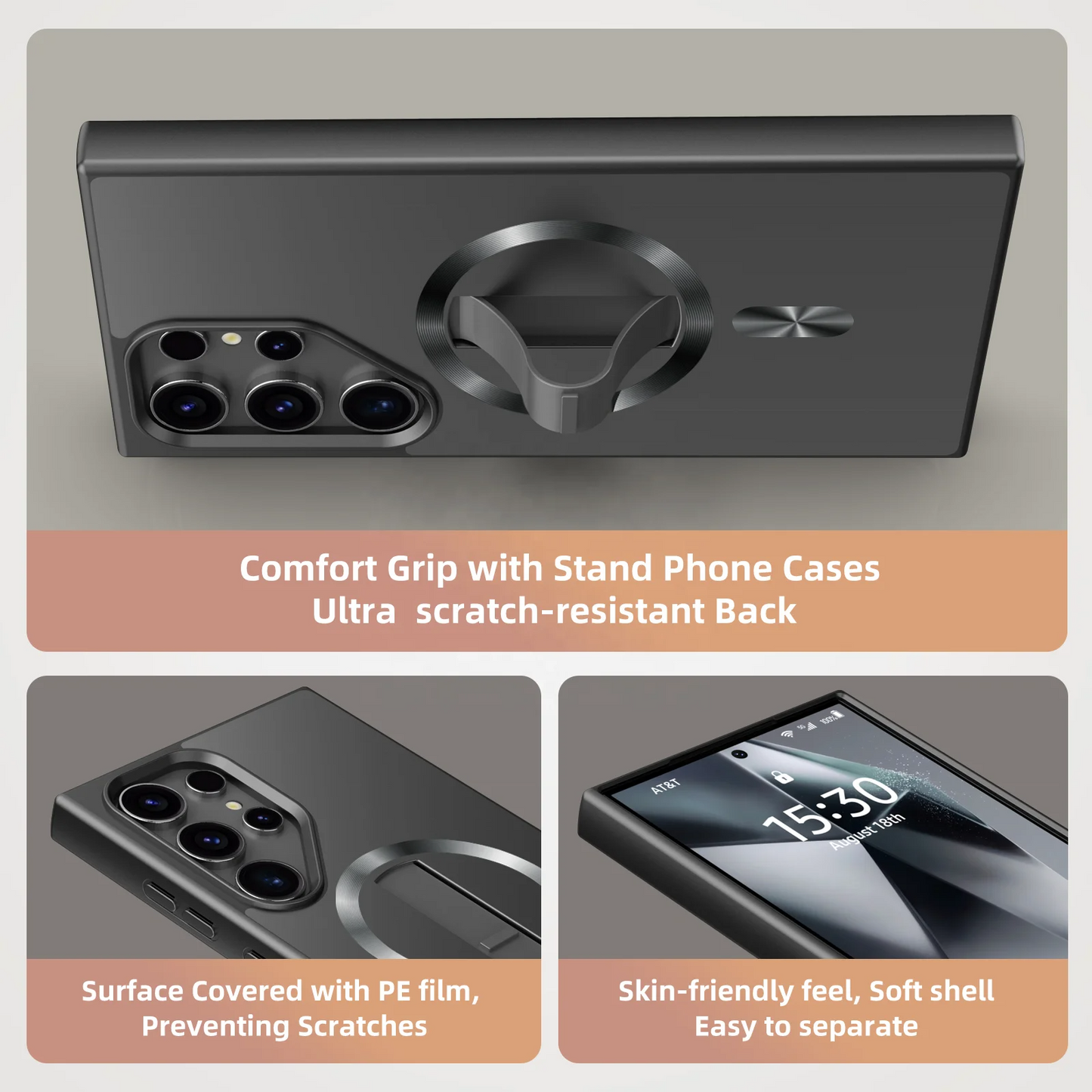 Galaxy S24 Ultra Armor Flex Hybrid Magnetic Stand Case