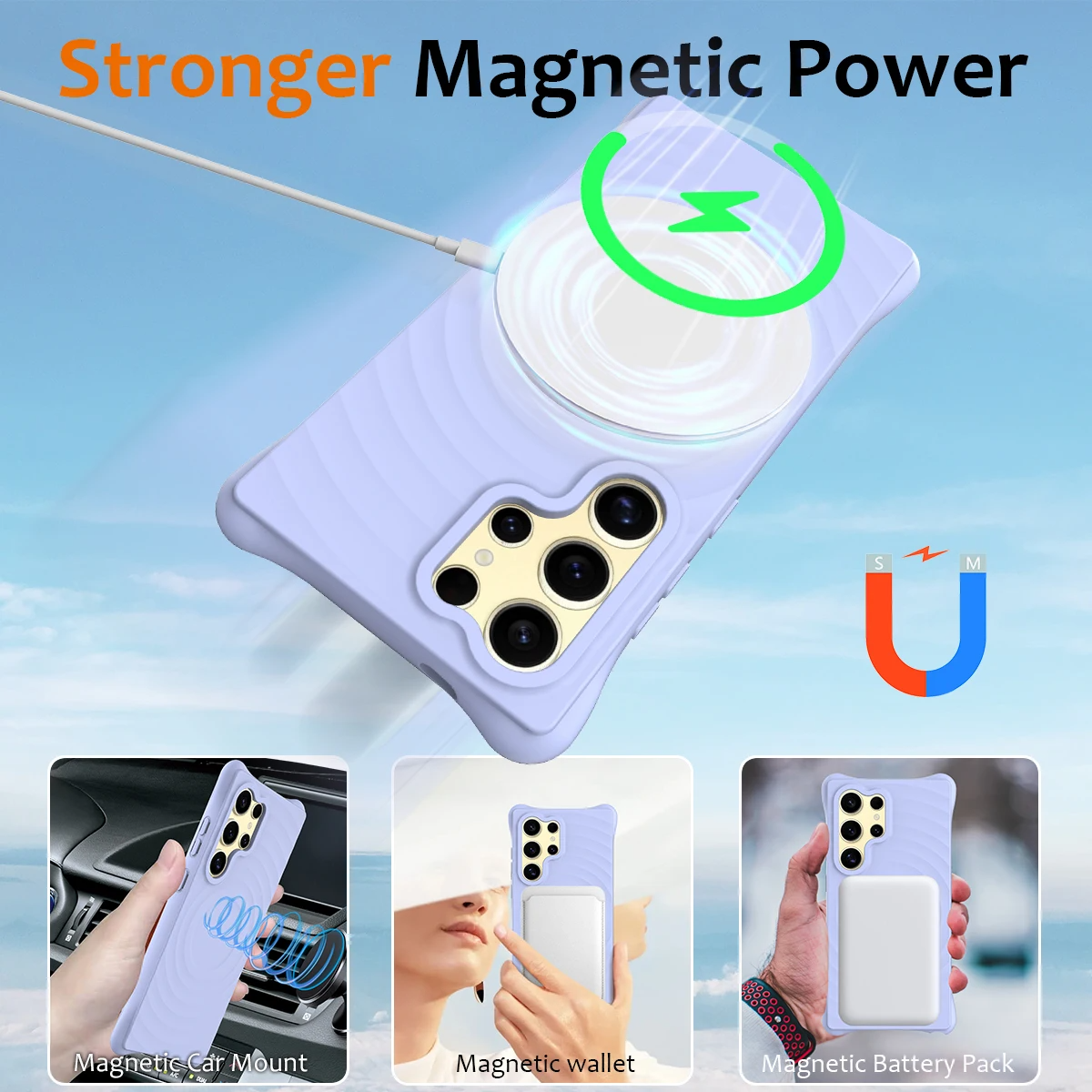 Wave Magnetic Wireless Charger Armor Case - Samsung