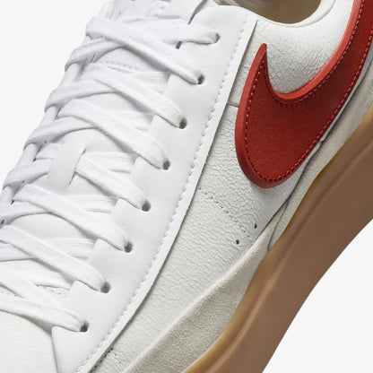 Nike | BLAZER PHANTOM LOW  { WHITE/DRAGON RED-SUMMIT WHITE-GUM YELLOW
