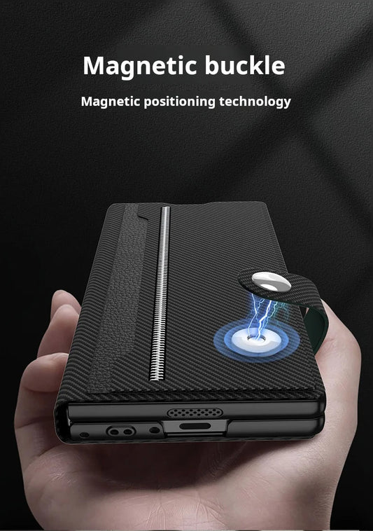 Galaxy Z Fold6 Magnetic Split Flip Leather Case
