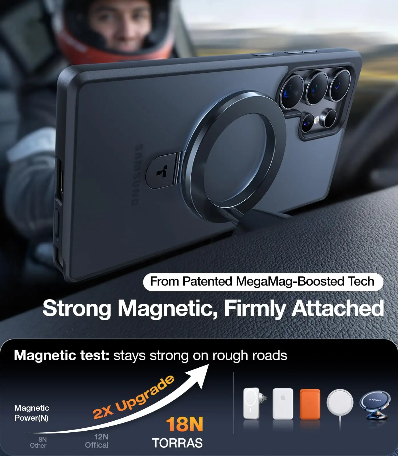 Galaxy S24 Ultra TORRAS Magnetic Stand Translucent Case