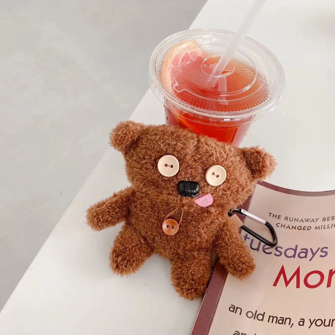 Cartoon Bear Silicone AirPods Case with Hook