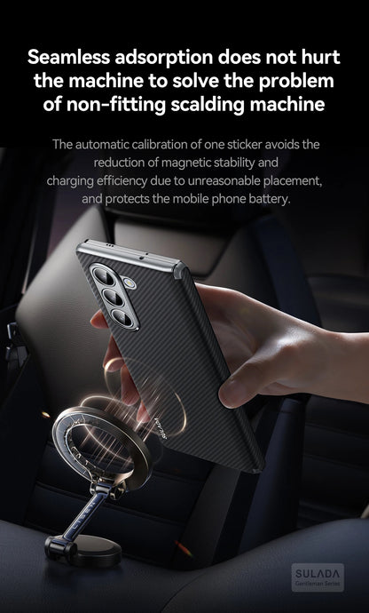 Galaxy Z Fold Series Luxury Carbon Fiber Magnetic Leather Case