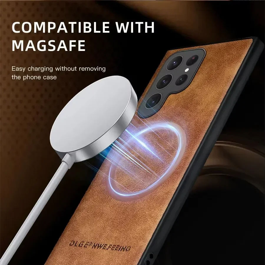 Elite Leather Magnetic Magsafe Case - Samsung