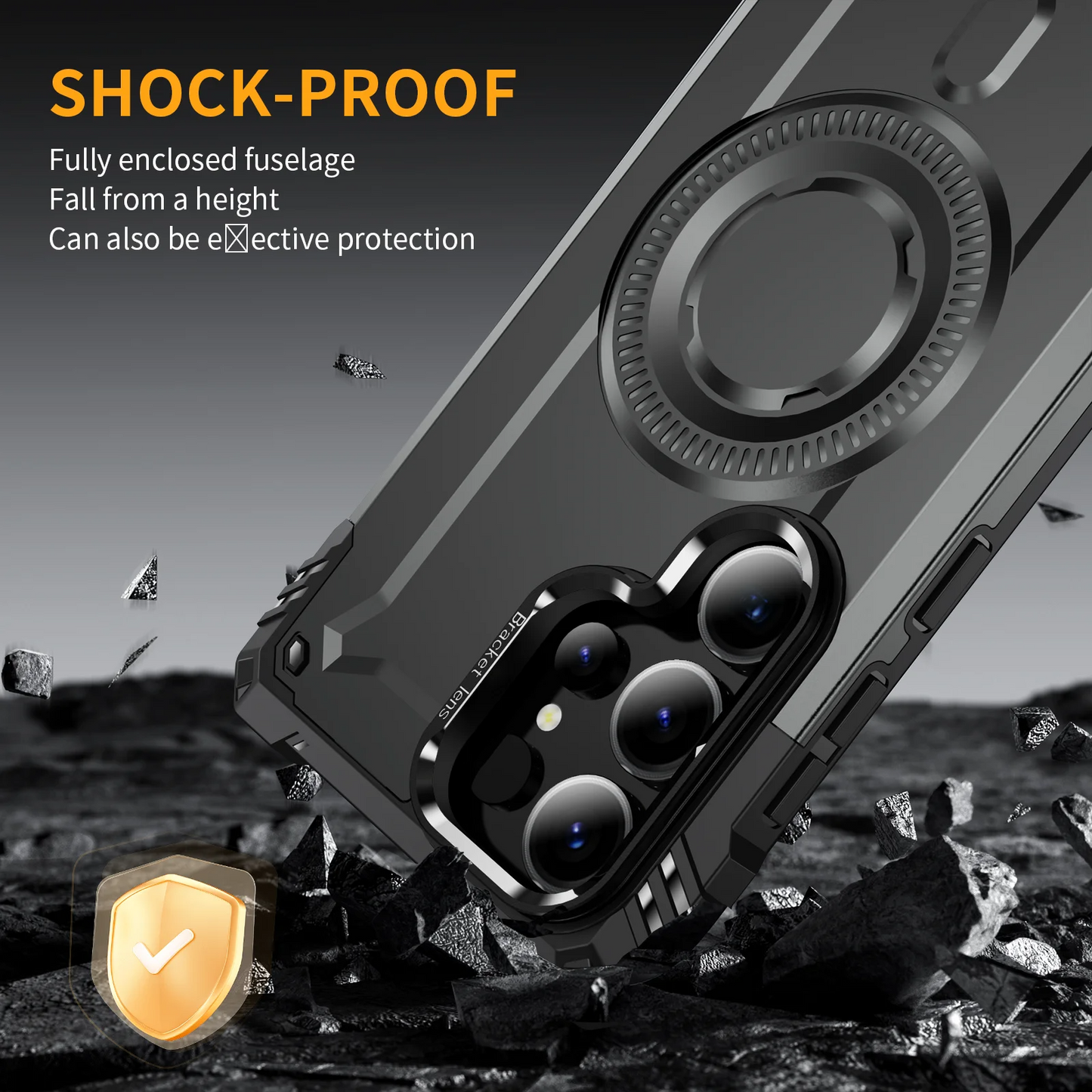 Rugged View Camera Stand Protective Case-Samsung