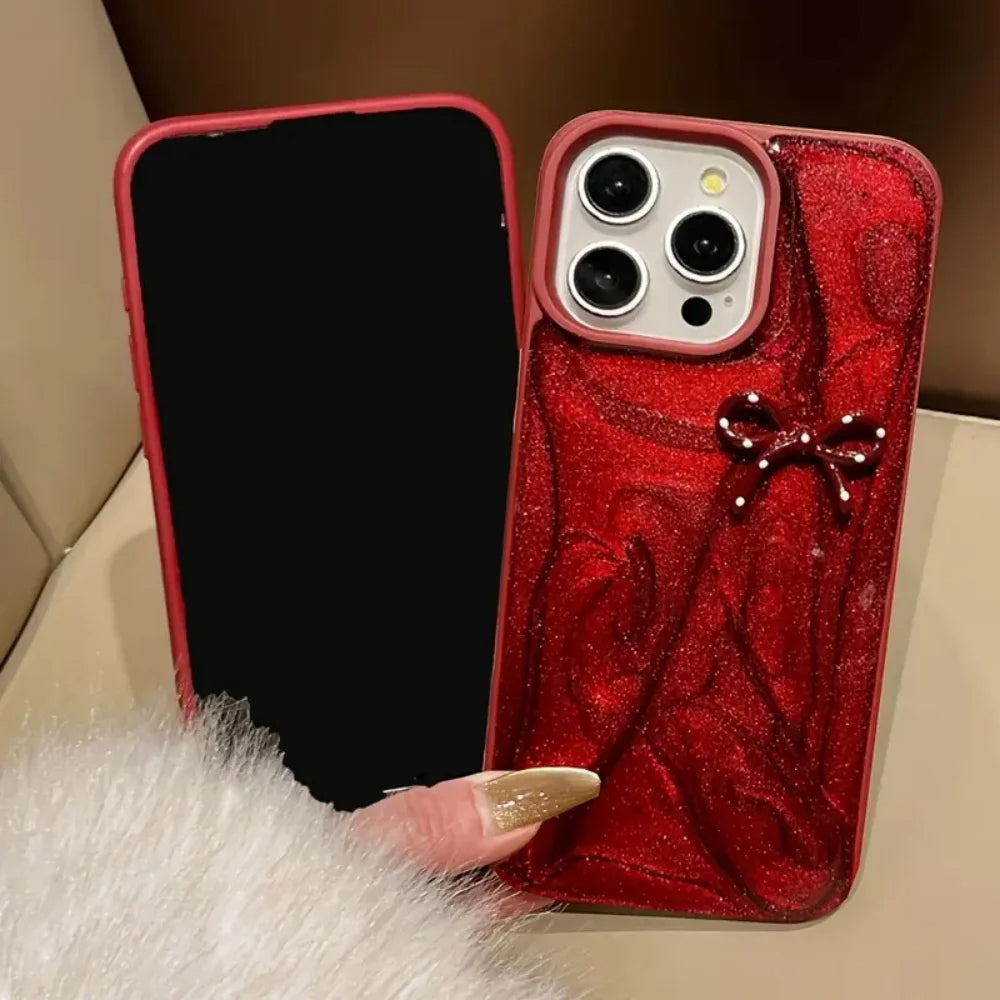 Shiny Glitter Bow Luxe Case