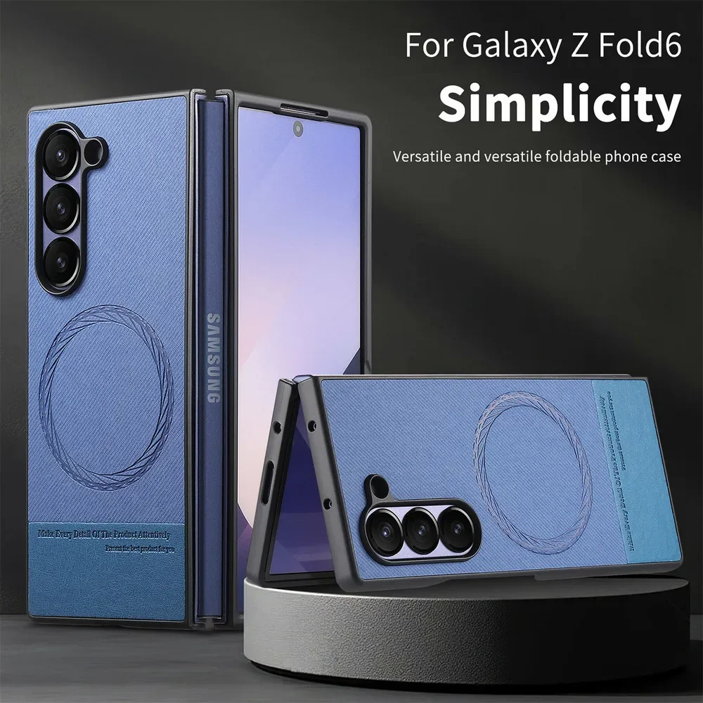 Galaxy Z Fold Series Luxury Leather Magnetic Case-Samsung