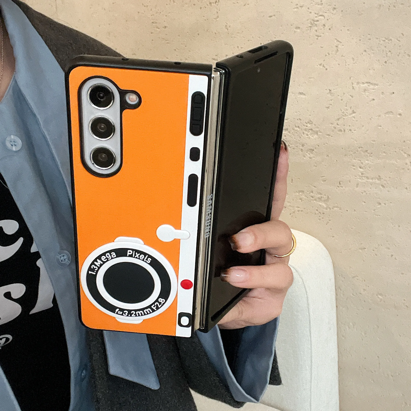 3D Retro Leather Camera Protection Case - Samsung