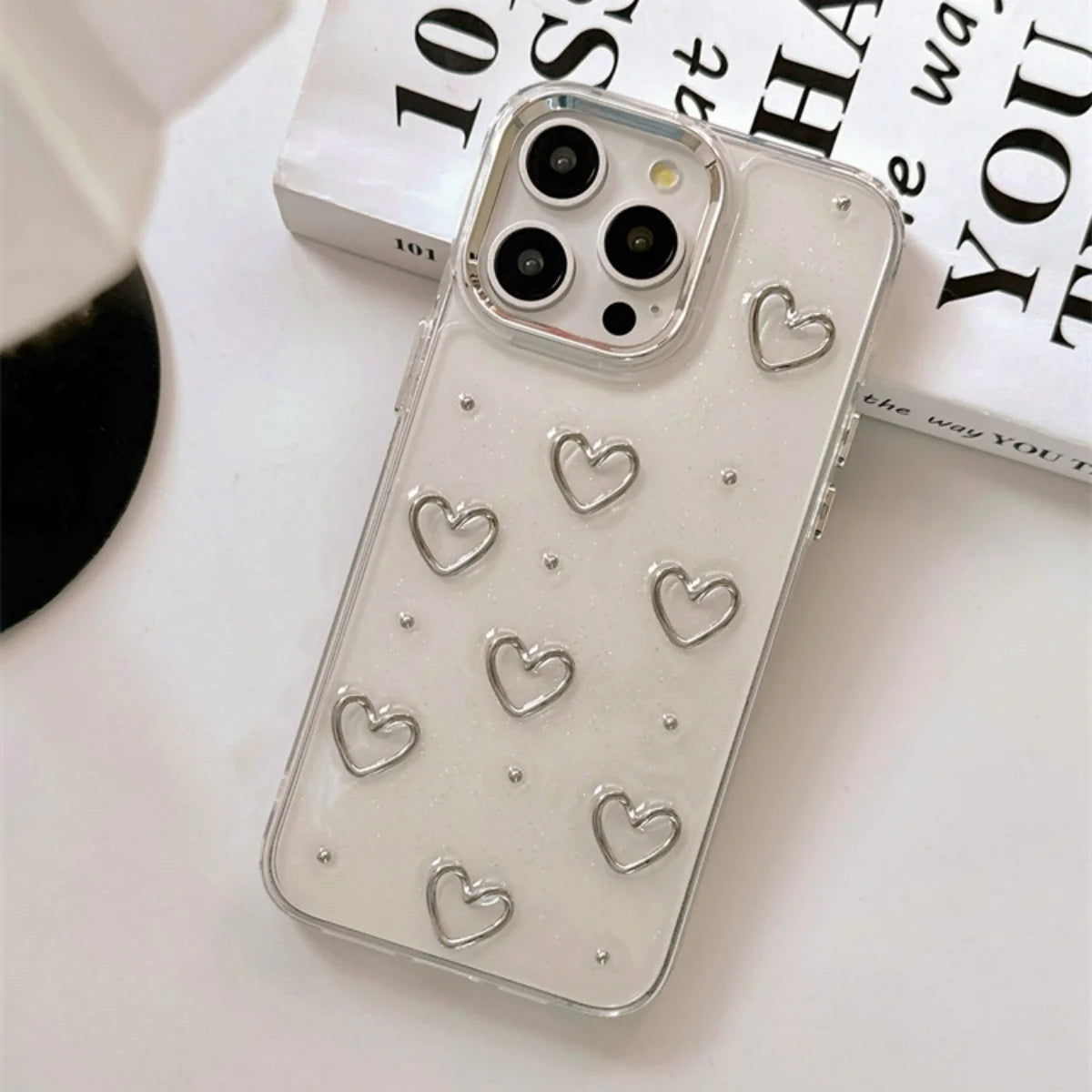 Stylish Clear Heart Design Case
