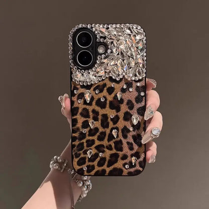 Leopard Diamond Bling Charm Case