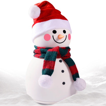 Christmas Snowman Music Night Light Rechargeable Portable Cute Silicone Small Night Lamp Durable Baby Toy Lamp Christmas Gift