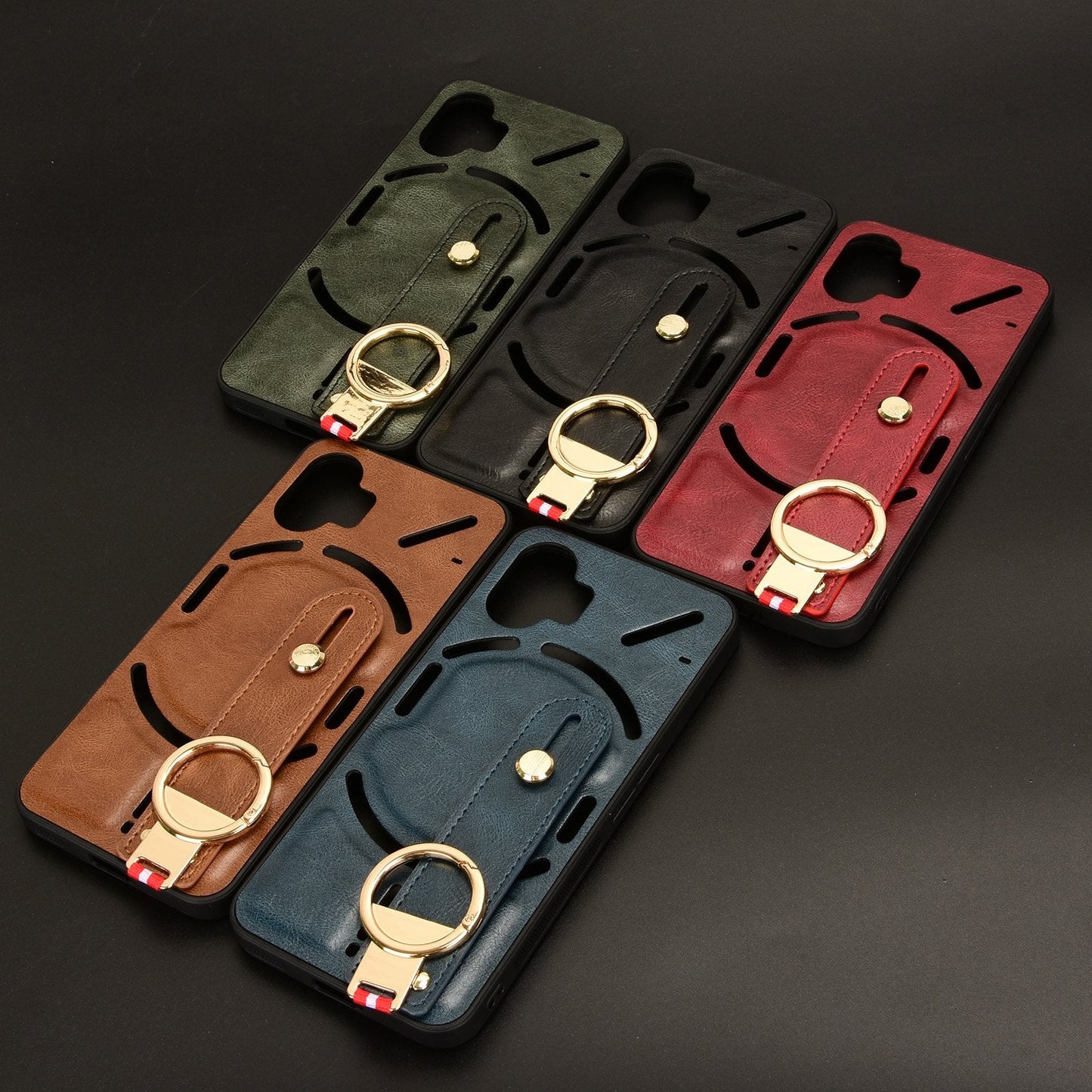 Deluxe Leather Anti-Slip Wrist Strap Case - Nothing