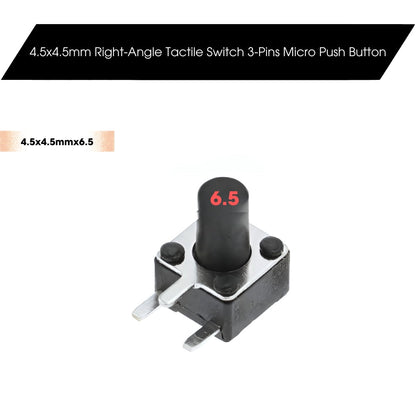4.5x4.5mm Dip Right-Angle Tactile Switch 3-Pins Micro Push Button