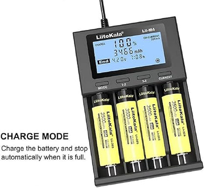 4 Slots Universal Battery Charger for 3.7V with LCD Display