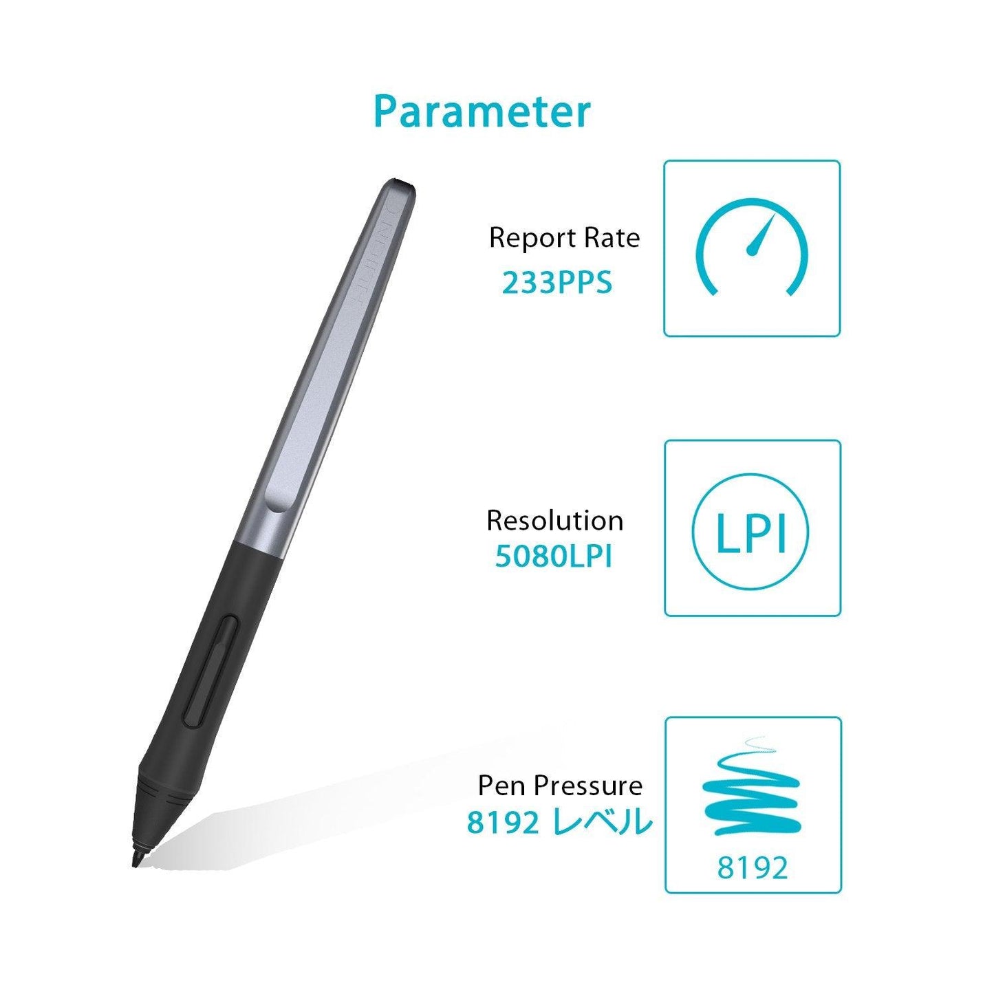 Huion PW100 Battery-Free Stylus Pen for Huion Drawing Graphics Tablet Inspiroy H640P H950P H1060P H1161 HS64 HS610 H320M H610Pro V2 H420X H580X H610X Writing Tablet