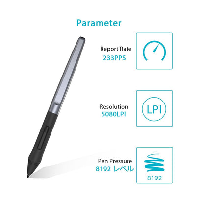 Huion PW100 Battery-Free Stylus Pen for Huion Drawing Graphics Tablet Inspiroy H640P H950P H1060P H1161 HS64 HS610 H320M H610Pro V2 H420X H580X H610X Writing Tablet