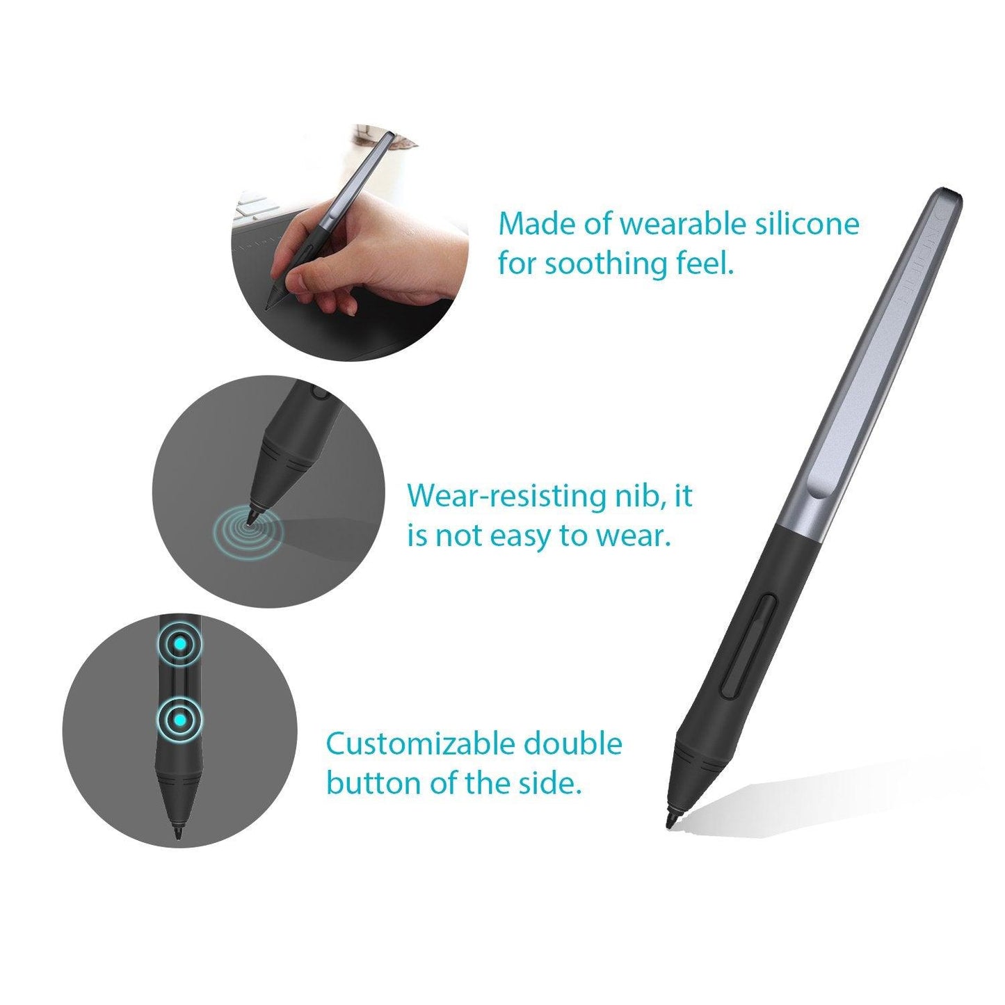Huion PW100 Battery-Free Stylus Pen for Huion Drawing Graphics Tablet Inspiroy H640P H950P H1060P H1161 HS64 HS610 H320M H610Pro V2 H420X H580X H610X Writing Tablet