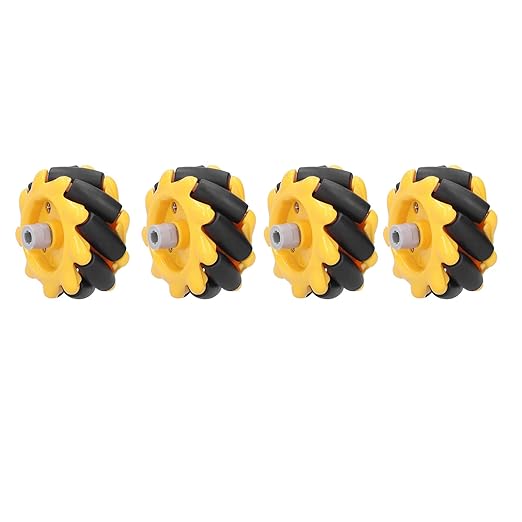 48 mm Mini Wheel with attachments Firm Robot Wheel, 48Mm For Diy Smart Car Accessories (Pack of 4)