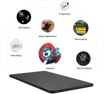HUION Inspiroy H640P 6*4 inch Graphics Drawing Tablet with Battery-Free Stylus 8192 Pressure Sensitivity 6 Customized Hot Keys, Digital Pen Tablet for Linux, Mac, Windows PC and Android, Black