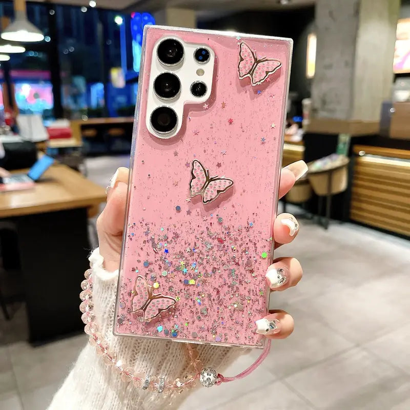 Starry Butterfly Handrope Phone Case - Samsung