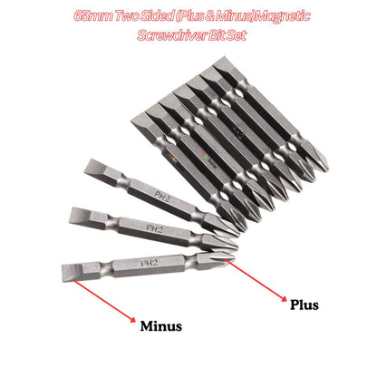 65mm PH2 Two Sided Magnetic Screwdriver Bit Set