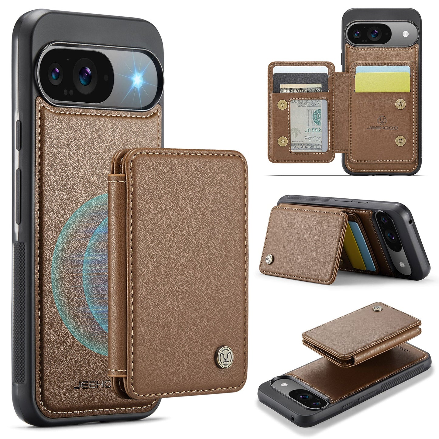 Compact Leather Wallet Case - Google