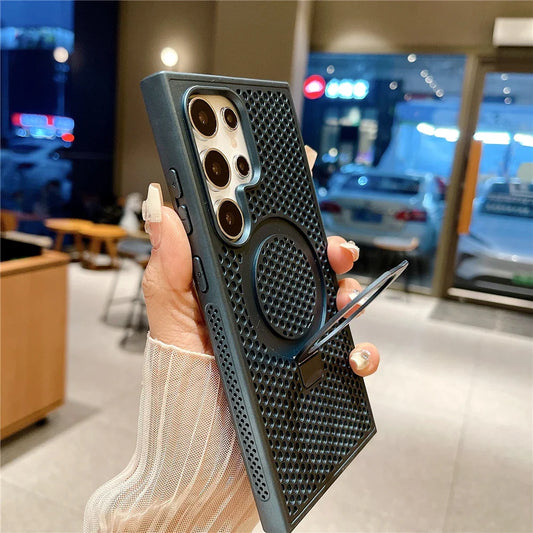 Honeycomb Heat Dissipation Ring Stand Case - Samsung