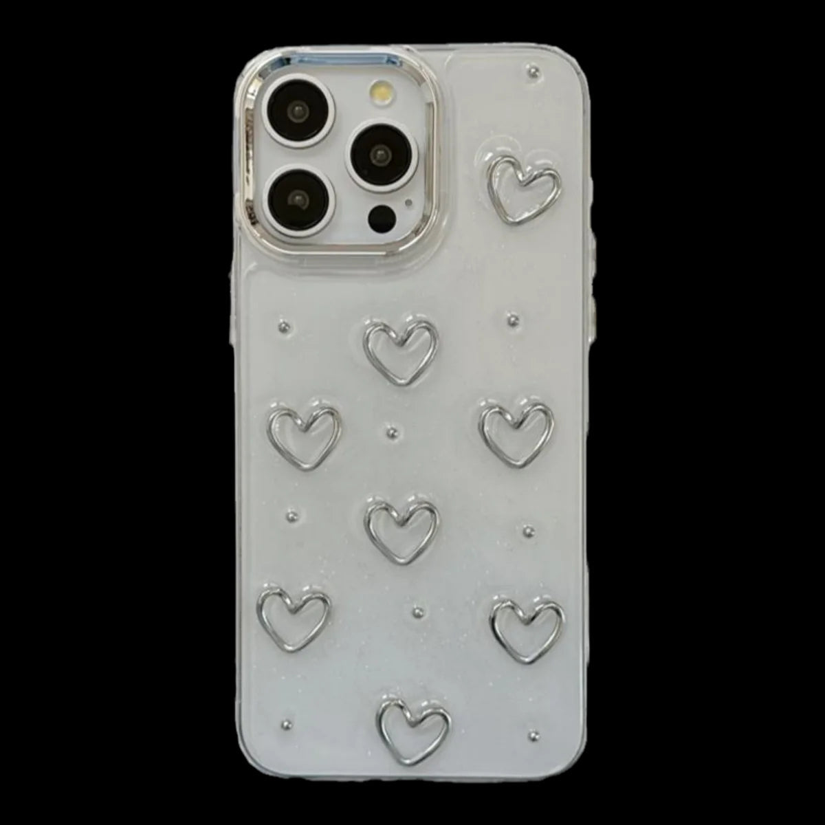 Stylish Clear Heart Design Case