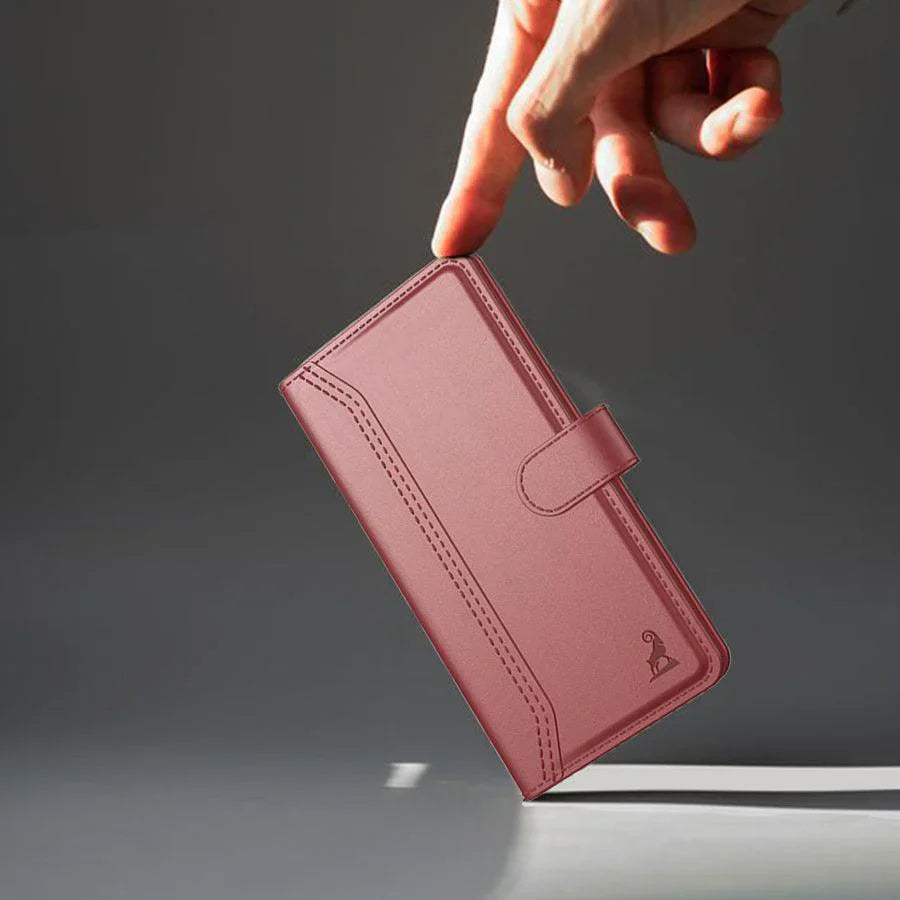 Luxe Leather Foldable Stand Pocket Case - OnePlus