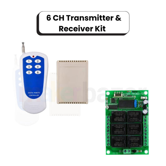 433Mhz 6-Way Learning Wireless Remote Control with Relay Switch Combo
