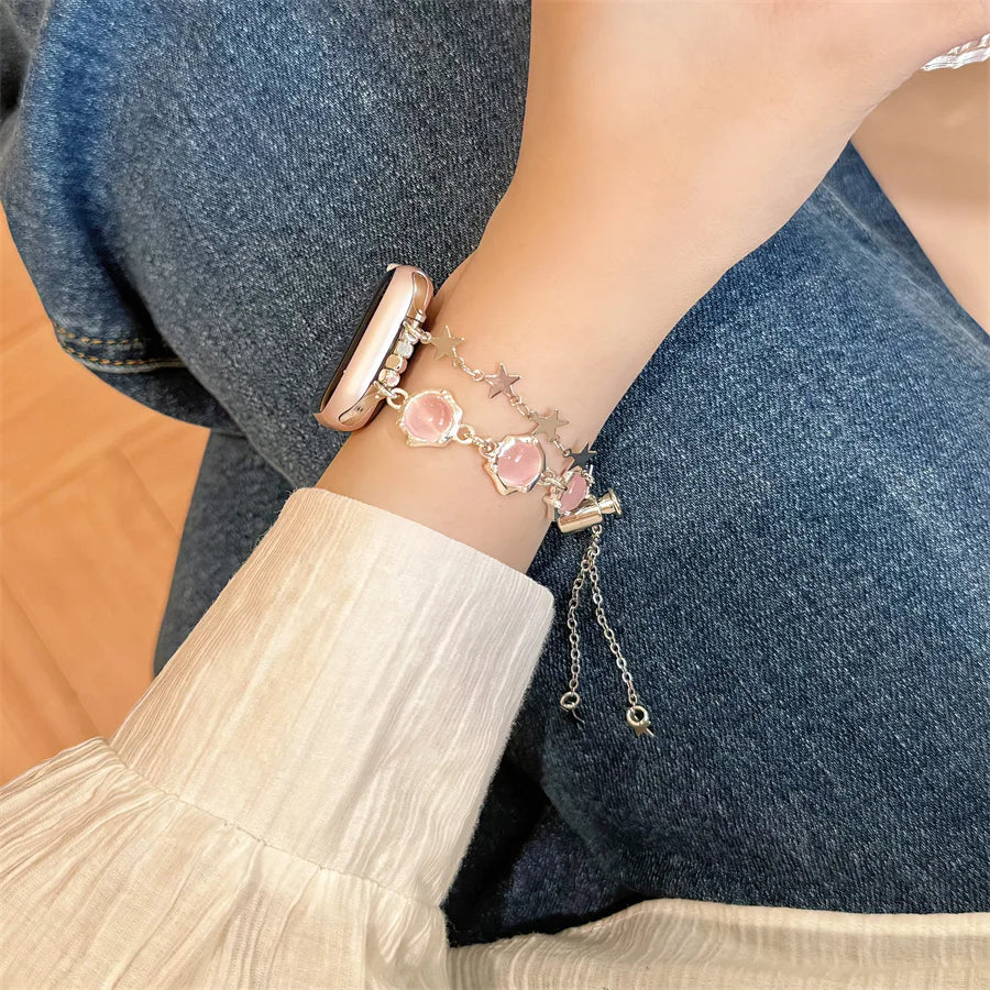 Cat's Eye Stone Bracelet Beaded Strap