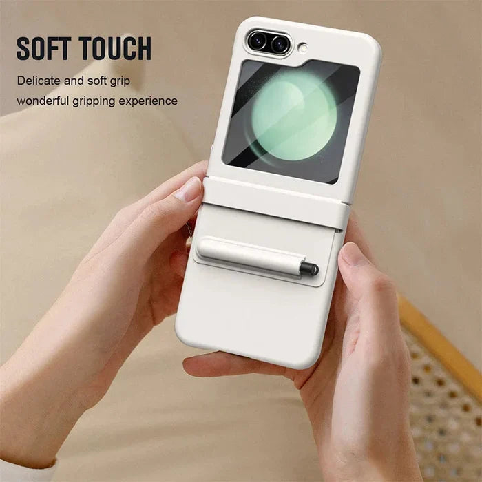 Galaxy Z Flip5 Grip Guard Solid Leather Protective Case