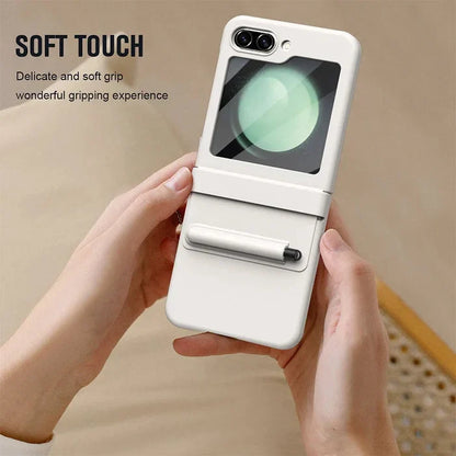 Galaxy Z Flip5 Grip Guard Solid Leather Protective Case