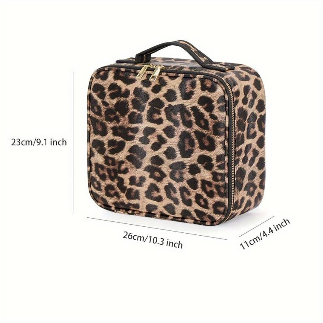 Leopard Glam LED Cosmetic Bag