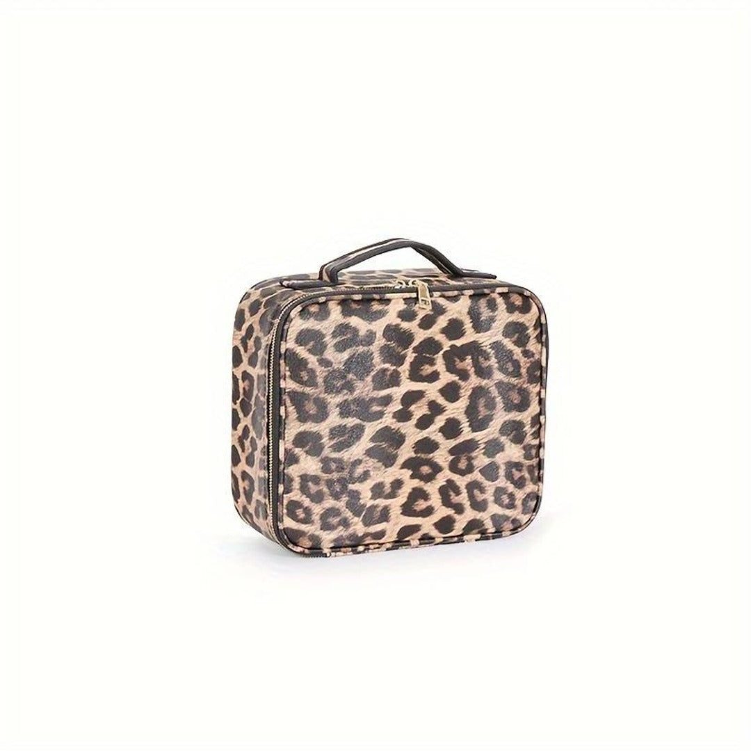 Leopard Glam LED Cosmetic Bag