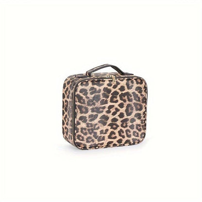Leopard Glam LED Cosmetic Bag