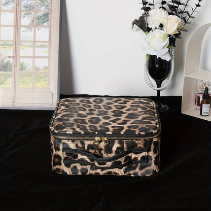 Leopard Glam LED Cosmetic Bag