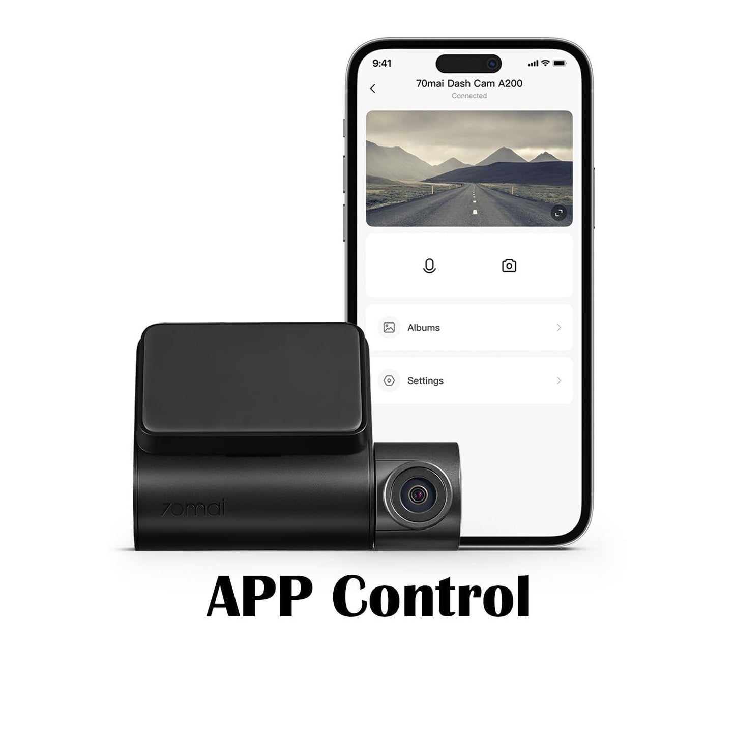 70mai A200 HDR Dual Dash Camera, 1080P HDR Front & 1080P Rear, Night Owl Vision, MaiColour Vivid+, G-Sensor, App Playback & Share, Optional Parking Monitoring