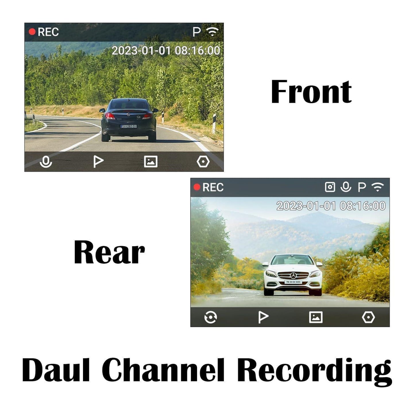 70mai A200 HDR Dual Dash Camera, 1080P HDR Front & 1080P Rear, Night Owl Vision, MaiColour Vivid+, G-Sensor, App Playback & Share, Optional Parking Monitoring