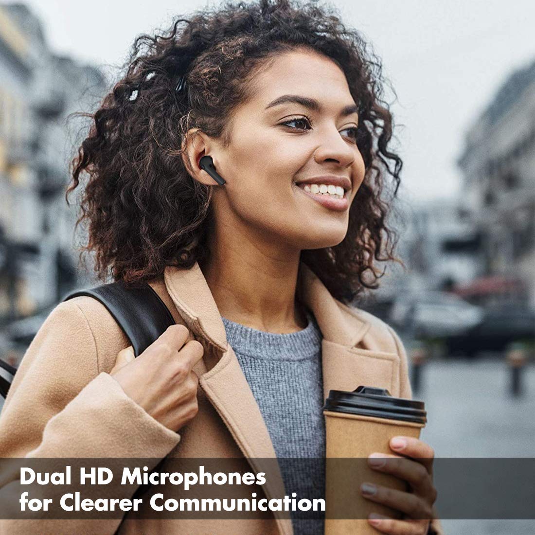 pTron Bassbuds Vista in-Ear True Wireless Bluetooth 5.1 Headphones with Deep Bass, IPX4 Water/Sweat Resistant, Passive Noise Cancelation, Voice Assistance & Earbuds with Built-in HD Mic - (Black)