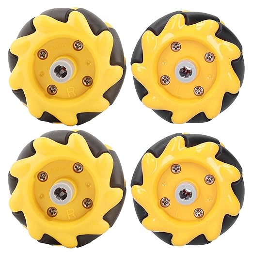 48 mm Mini Wheel with attachments Firm Robot Wheel, 48Mm For Diy Smart Car Accessories (Pack of 4)