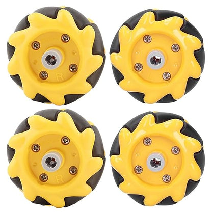 48 mm Mini Wheel with attachments Firm Robot Wheel, 48Mm For Diy Smart Car Accessories (Pack of 4)