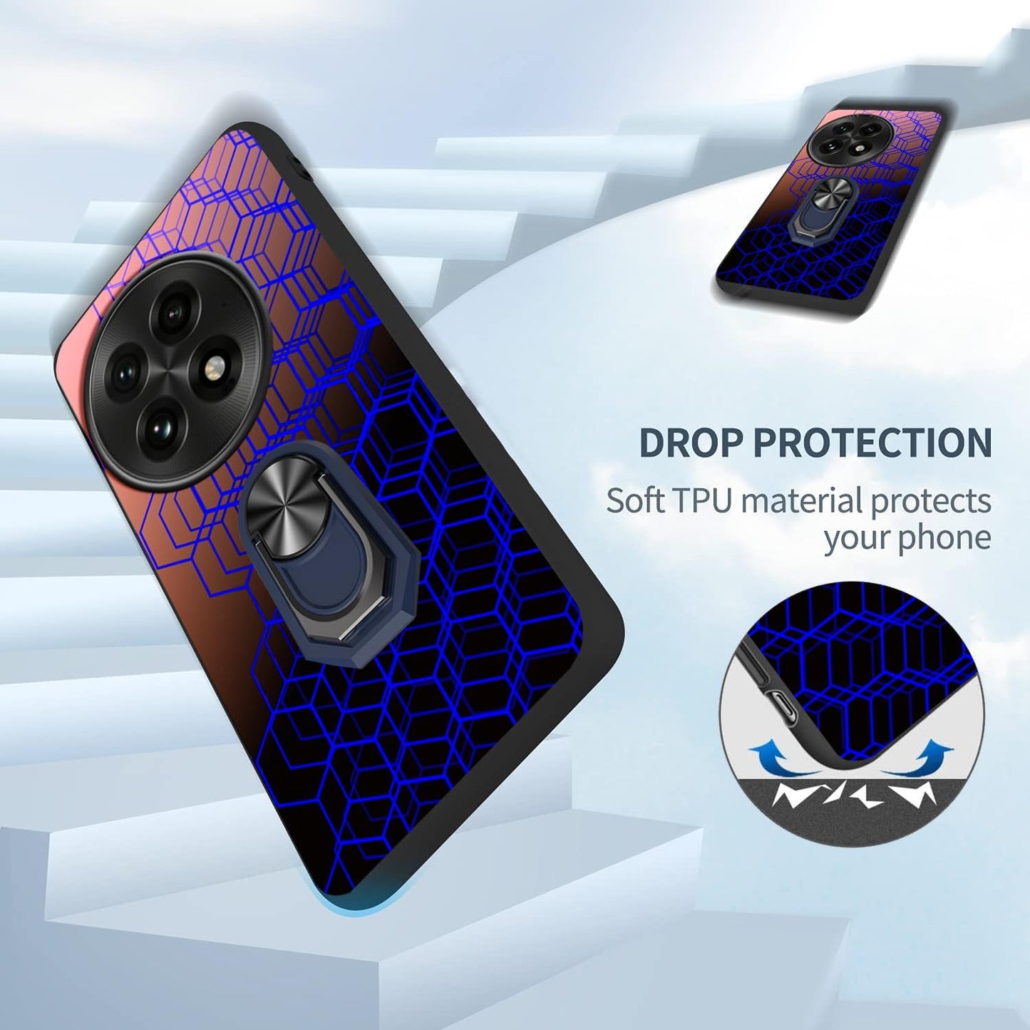Blue Geometric Gradient Cube Case - OnePlus