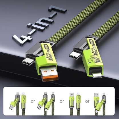 Versatile 100W 4-in-1 USB-C Charging Cable