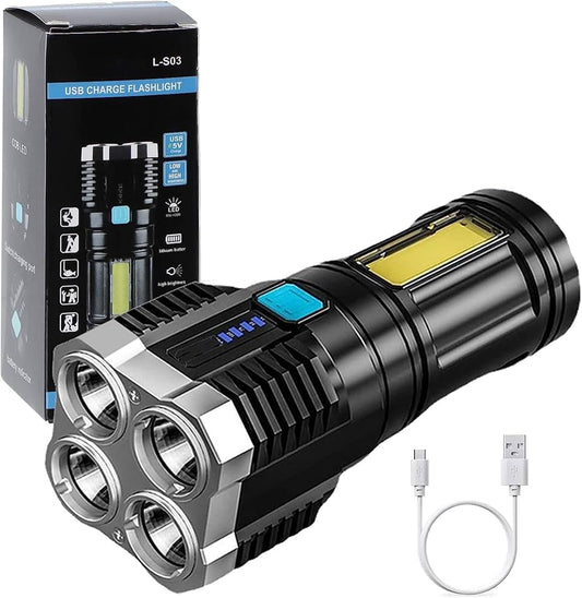 USB 5V Charge Flashlight L-S03 LED Flashlight Rechargeable Torch USB 5V COB LED Switch/Charging Port