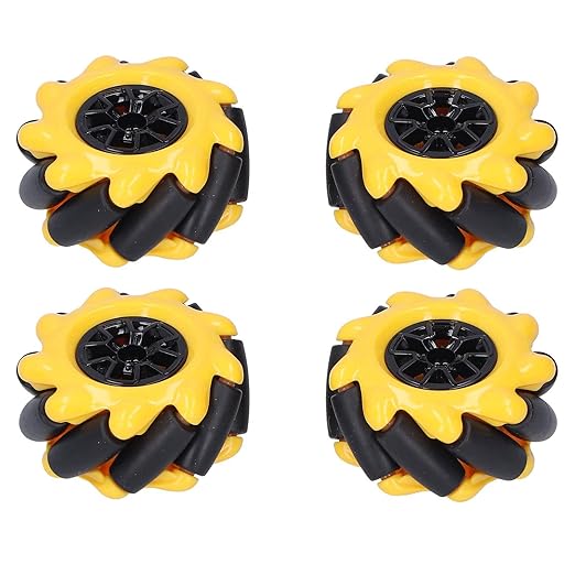 48 mm Mini Wheel with attachments Firm Robot Wheel, 48Mm For Diy Smart Car Accessories (Pack of 4)
