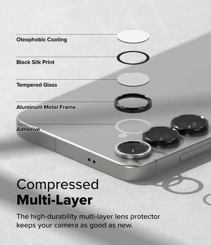 Samsung Galaxy S25 Plus Camera Lens Frame Glass - Black