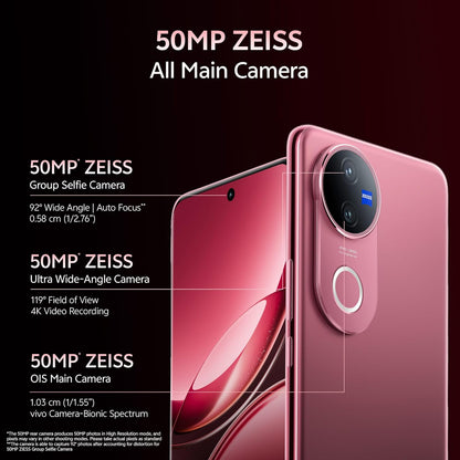 Vivo V50 5G (Rose Red, 8GB RAM, 128GB Storage) Refurbished