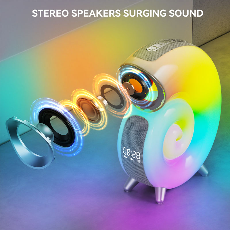 Conch Smart RGB Atmosphere Light Bluetooth Speaker Alarm Clock Wake-up Lamp White Noise Machine For Sleeping Baby APP Control